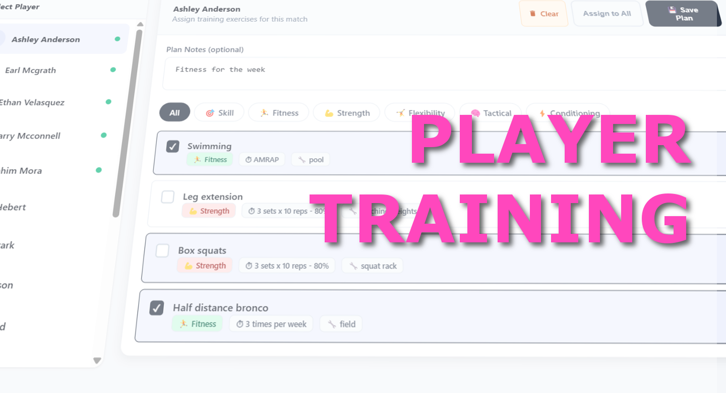 Player Training Plans