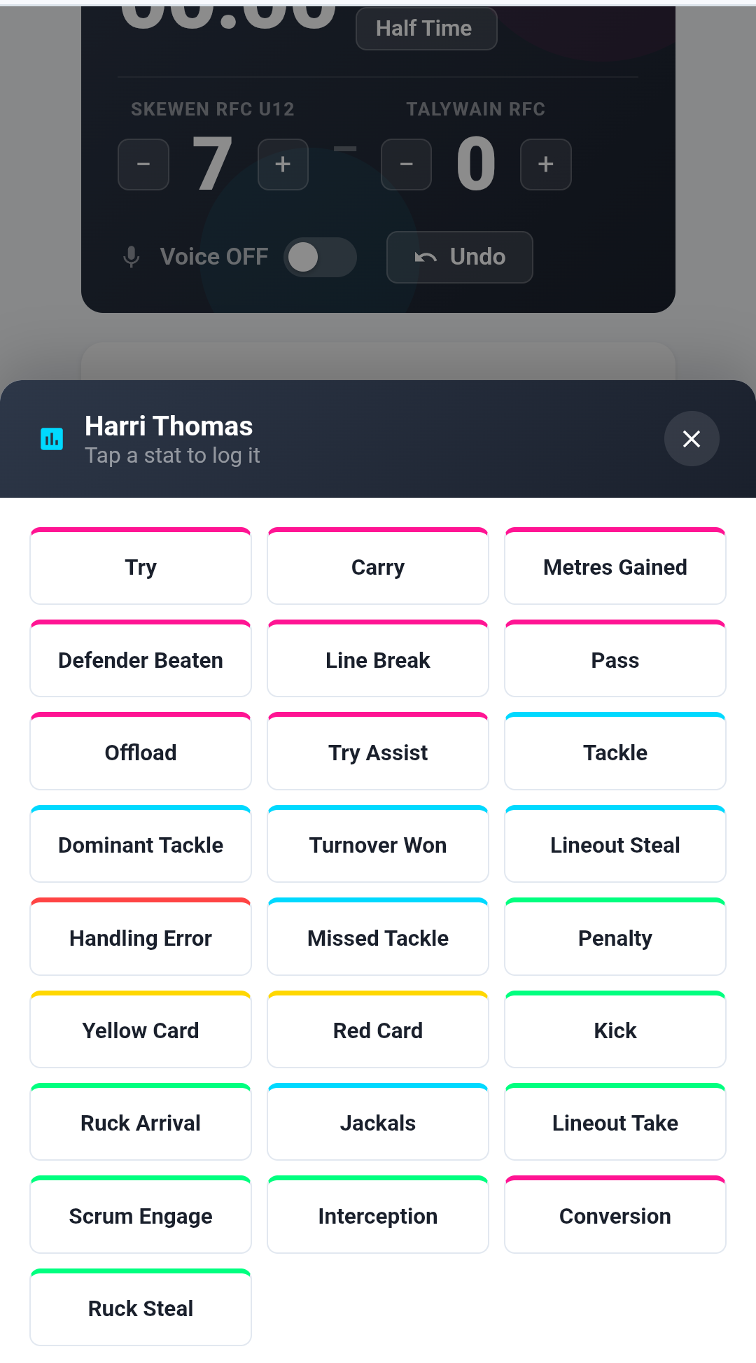 Live Match Stat Entry
